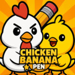 Pluma de pollo y plátano