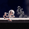 Stickman en blanco y negro